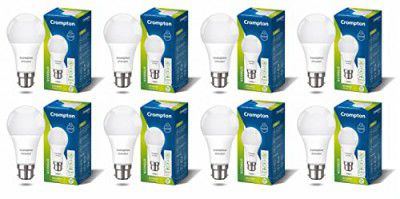 Crompton Dyna Ray 12W Round B22 LED Cool Day Light Pack of 8