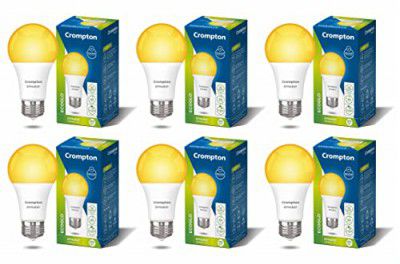 Crompton Dyna Ray 12W Round E27 LED Warm White, Pack of 6