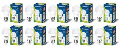 Crompton Dyna Ray 7W Round E27 LED Cool Day Light Pack of 10