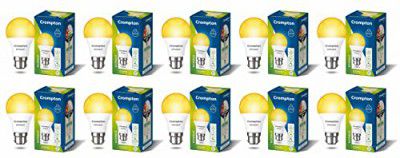 Crompton Dyna Ray 9W Round B22 LED Warm White Pack of 10