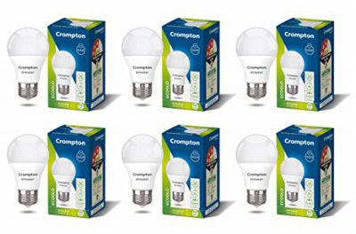 Crompton Dyna Ray 9W Round E27 LED Cool Day Light Pack of 6