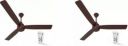 Crompton Energion Cromair Anti Dust Remote Pack of 2 1200 mm BLDC Motor with Remote 3 Blade Ceiling Fan  (Coffee Brown, Pack of 2)...