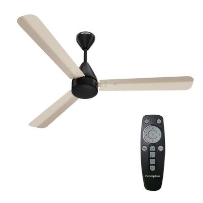 Crompton Energion Hyperjet 1200mm BLDC Ceiling Fan | Point Anywhere Remote Control | Ivory Black