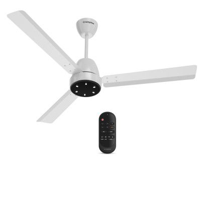 Crompton Energion Niteo 1200 mm BLDC Ceiling Fan | Warm Ambient LED Indicators | Remote Control | Silver White