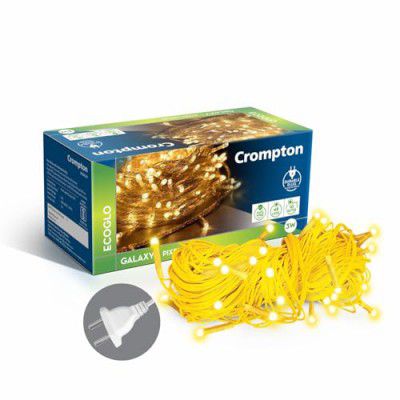 Crompton Galaxy Pixel Light | Festive Ladi Lights | 10 Meter | 48 LEDs | Warm White | Pack of 1 | Direct 2-pin Plug | BIS Safe Wire | for Home Decoration, Diwali, Festival, Birthday, Marriage