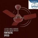 Crompton High Speed 51W 30% Energy Saving HS PLUS 600mm/24inch 100% Copper Motor 9 1 Star 600 mm 3 Blade Ceiling Fan...