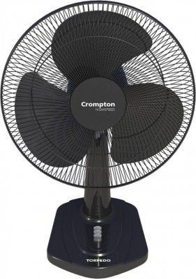 Crompton HS Torpedo with 2 Year Warranty 400 mm Table Fan  (Black )