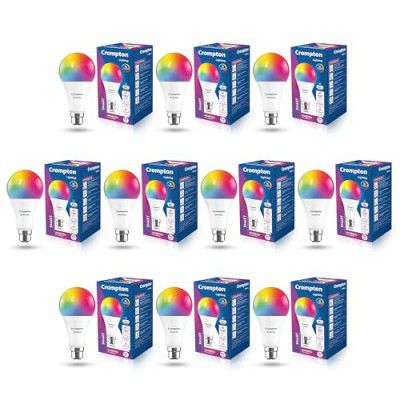 Crompton Immensa 9W Bluetooth Enabled Smart Bulb B22 | 16 million Colours | |Pack of 10