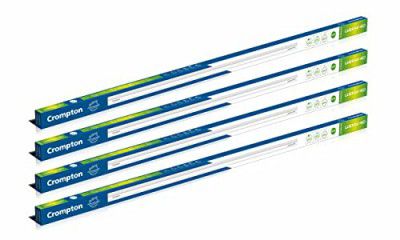 Crompton Laser Ray Smile 24W LED Batten |4 feet Slim Batten for Living Room & Bedroom | Energy Efficient Tubelight for Home | BIS Approved | Cool Day Light (6500K) (Pack of 4)