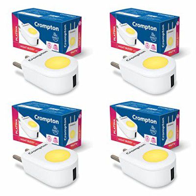 Crompton Night Buddy 0.5W with USB Charge Warm White Pack of 4