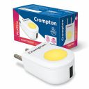 Crompton Night Buddy USB Charger + Lamp | 0.5 W | Warm White | Turbo Charge | Indirect Lighting | USB Charging Point | 2 Pin Plug | Less Power Consuption | Pack of 1, LED...