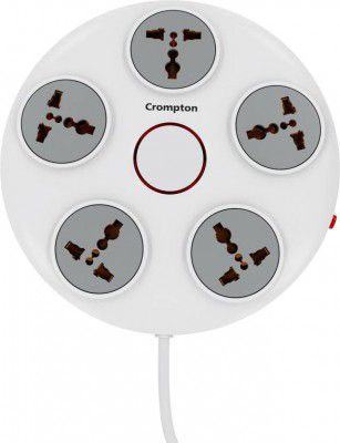 Crompton Power C 5 Socket Extension Boards (White, Grey, 2 m)