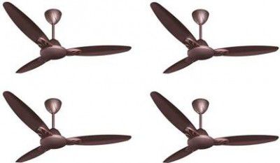 Crompton Seno Prime High Speed Decorative roast brown pack of 4 1200 mm 3 Blade Ceiling Fan  