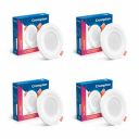 Crompton Star Lord JBNXT Junction Box Downlighter | 5W | Round | Warm White | Pack of 4 | Junction Box | Cutout: 3 inch, 75 mm | For use in halls, bedroom, kitchens, office, stores...