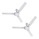 Crompton Super Briz Deco High Speed Decorative Ceiling Fan - 1200 mm (Silver White), Pack of 2...