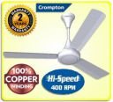 Crompton Super High Speed 400 rpm HS PLUS 51W Energy Saving SUREBREEZE 100% Copper 250 1 Star 1200 mm Energy Saving 3 Blade Ceiling Fan  (Opal White Ultra Hi-Speed 100% Copper Longer Life 250, Pack of...