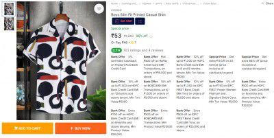 crooxa Boys Slim Fit Printed Casual Shirt