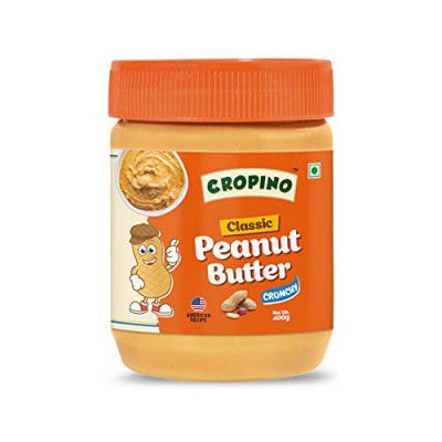 CROPINO Classic Peanut Butter Crunchy | Made with Roasted Peanuts | Gluten Free | High Protein | Cholesterol Free | Non GMO | Ready to Eat | Vegan (400G)