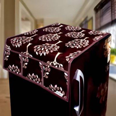 Crosmo Refrigerator Cover  (Width: 56 cm, Brown Tree)