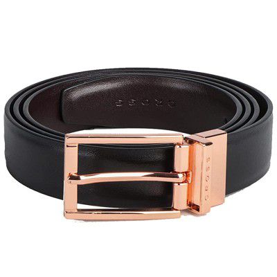 Cross Almeria 30Mm Pronged Buckle Black & Brown Color Leather Belt For Men