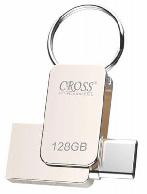 CROSS Pendrive 2 in 1 Flash Drive with USB A, Type-C Interface Mini Hangable PenDrive