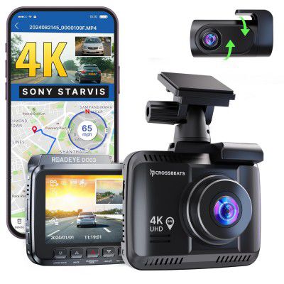 Crossbeats RoadEye 3.0 4K UHD 8MP Dash Camera (4K UHD Latest)