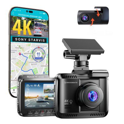 Crossbeats RoadEye Car Front and Rear Dash Camera | Sony STARVIS IMX335 Sensor