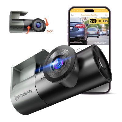 Crossbeats RoadEye Neo Dash Camera for Car | 360° Rotatable Front Camera