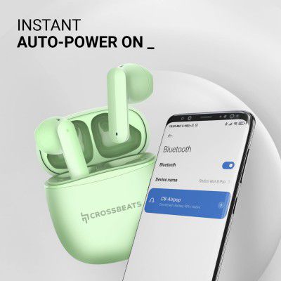 CrossBeats TWS Ear Buds | 30Hrs Playtime | Ultralight Bluetooth Earphones (Green)
