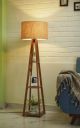 Crosscut furniture Wooden Floor Lamp, Beige, Natural Jute...