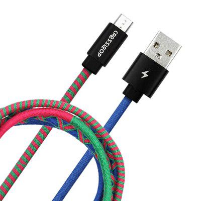 Crossloop PowerPro Designer USB A to Micro USB Charging Cable 