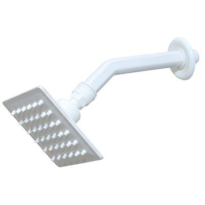 Crotomak ABS Over Head Shower Ultra Slim With Arm Square, Bath Shower Head Set, Pressure Rain Shower Head (Milky White) (4 X 4 INCH)