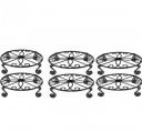 CROWN HANDICRAFTS Metal Plant Stand, Gamla Stand, Flower Pot Holder (PACK OF 6 (BLACK))...