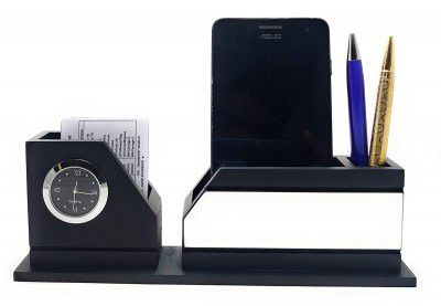 Crownlit Desk Table Organizer (18 cm x 12 cm x 5 cm, Black)