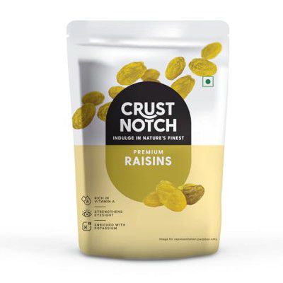 CrustNotch Raisins - 450 gm | Rich in Iron & Vitamin B Fibre & Potassium | Golden Kishmish