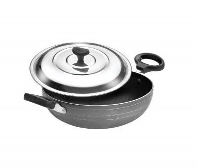 Crystal Aluminium Classic Kadhai with Lid, 250 Mm, Standard, Multicolor