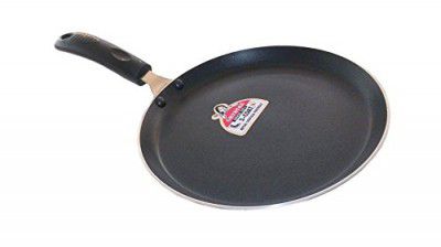 Crystal Aluminium Induction Base Non-Stick Flat Tawa, 280 Mm, Standard, Multicolor