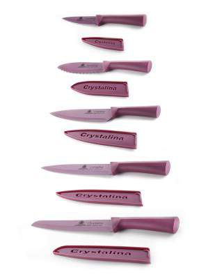 Crystal Crystalina 5 Pcs Knife Set with Blade Protective Covers
