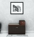 Crystal Furnitech Novo 2 Door Shoe Rack with Seating & Drawer in Dark Wenge & Walnut Finish...