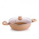 Crystal Marbo Plus Induction Base Aluminium Kadai with Glass Lid...