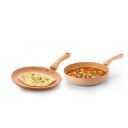 Crystal Marbo Plus Induction Bottom 2 Pc Nonstick cookware Set | Tawa 250 mm + Fry Pan 225 mm | Thickness: 3mm | 5 Layer Coating | Metal Spoon Friendly | Colour - Sandalwood...