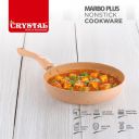Crystal Marbo Plus Induction Bottom Nonstick Taper Fry Pan | 250 mm | Sandalwood...