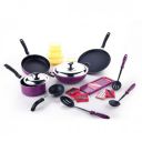 Crystal Non Stick Set 16 Pc Set Non-Stick Coated Cookware Set...