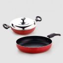 Crystal Platinum Series 2 pcs Nonstick Cookware Set | 250mm Kadai + 250mm Fry Pan...