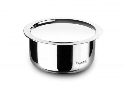 Crystal TriPro -Triply Stainless Steel Tope with Lid - 20 cm (Induction Bottom), Silver (CTP-TP-004)