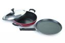 Crystal Vivid Series Induction Bottom Non-Stick Cookware Set, 2 Pcs, Maroon...