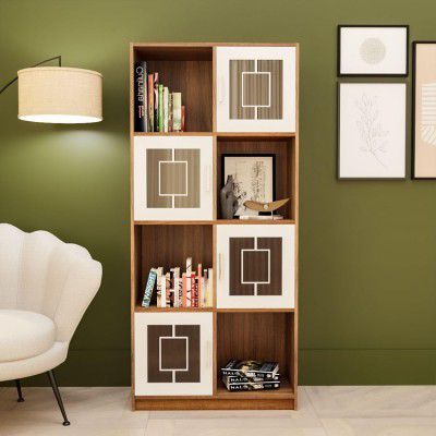 Cube Polycarbonate Sheet Engineered Wood Open & Closed Bookshelf