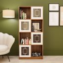 Cube Polycarbonate Sheet Engineered Wood Open & Closed Bookshelf...