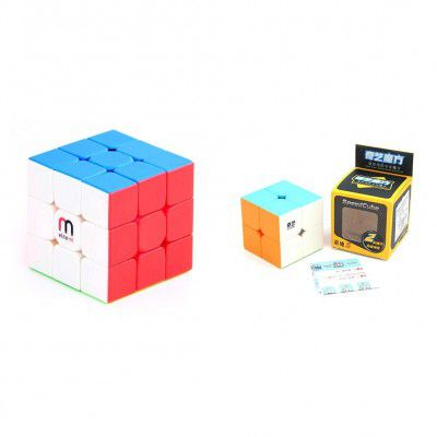 Cubelelo QiYi Warrior W 3x3 Elite-M Stickerless Magnetic Speedcube Puzzle & Cubelelo QiYi MS Pyraminx stickerless Magnetic speedcube Magic Puzzle Cube Puzzle Toy