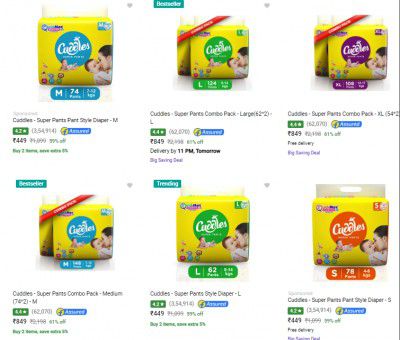 UP TO 65% OFF - Cuddles Super Pants Baby Diapers